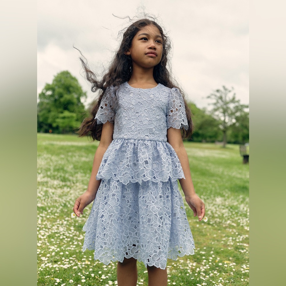 Girl Self-Portrait floral-lace tiered dress
